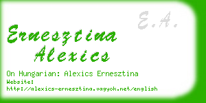 ernesztina alexics business card